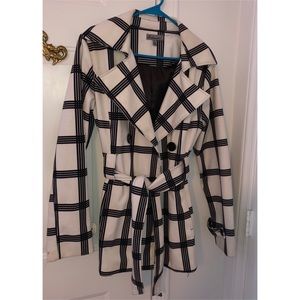 Mad Madèle Pea Coat - Black/White